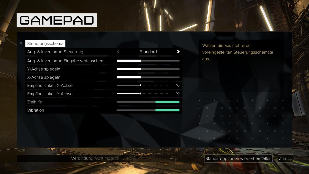[24/08/2016] Deus Ex: Mankind Divided - Menü - Gamepad