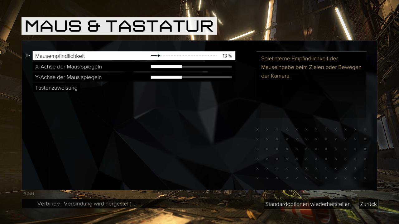 [24/08/2016] Deus Ex: Mankind Divided - Menü - Maus & Tastatur