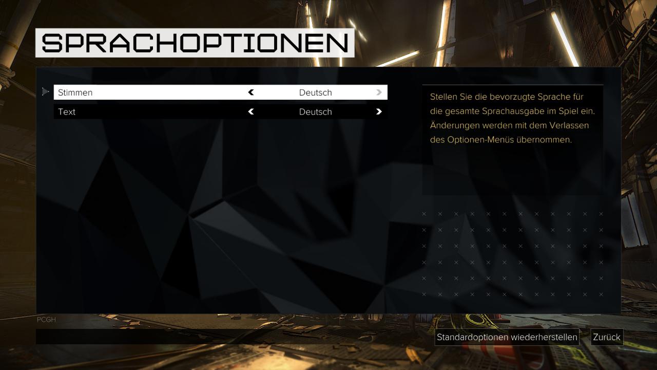 [24/08/2016] Deus Ex: Mankind Divided - Menü - Sprache