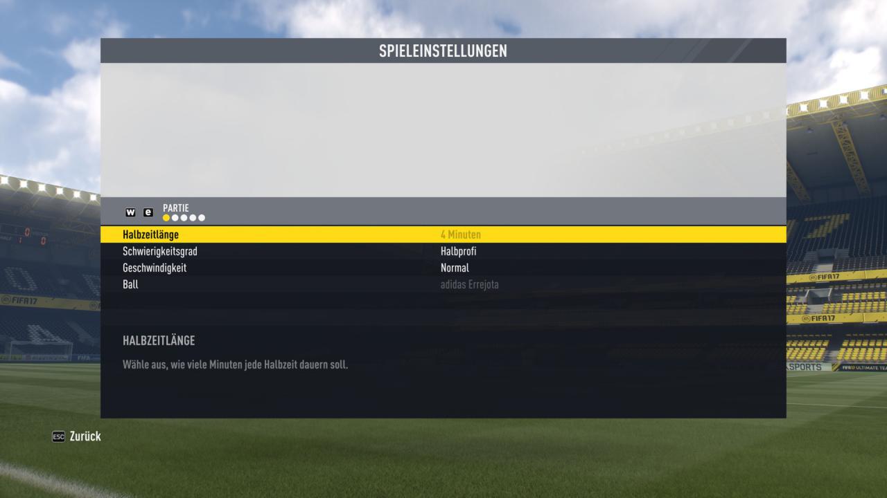 [14/09/2016] Fifa 17 Demo - Spielmenü - Partie