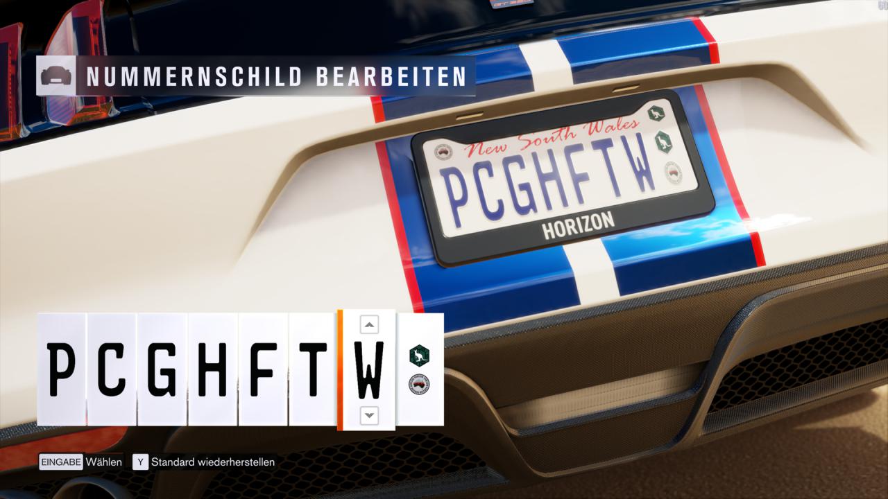 [29/09/2016] Forza Horizon 3 Kennzeichenwahl