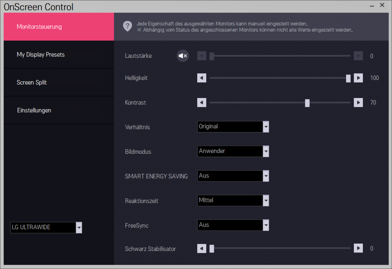 [25/09/2016] LG 34UC79G-B: On-Screen-Control (1)
