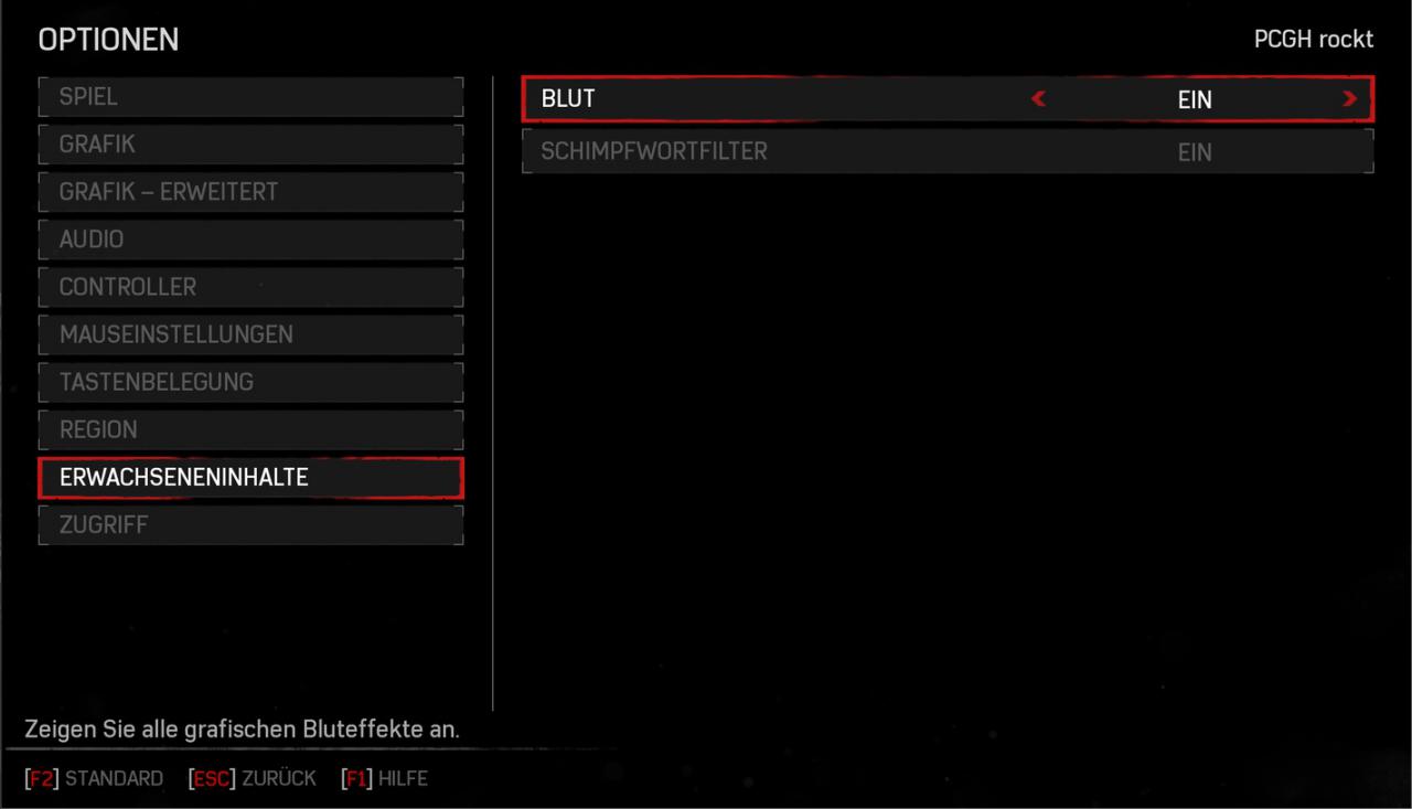 Gears of War 4 - Menüs - Erwachseneninhalte