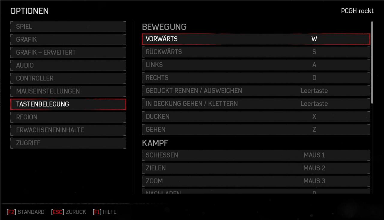 Gears of War 4 - Menüs - Tastenbelegung (1)
