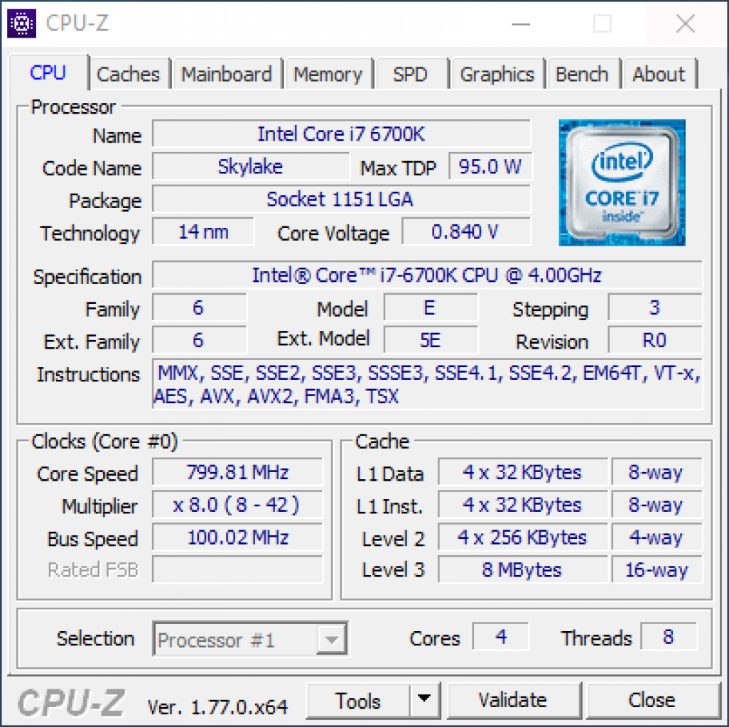 [24/10/2016] Hyrican Evolution: CPU-Z (1)