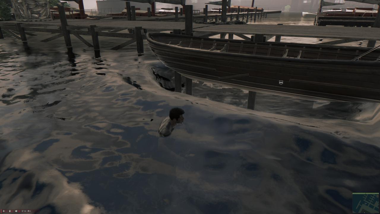 [11/10/2016] Das Wasser in Mafia 3 wird durch Tessellation dargestellt. Unter dem Boot versagt die Technik.