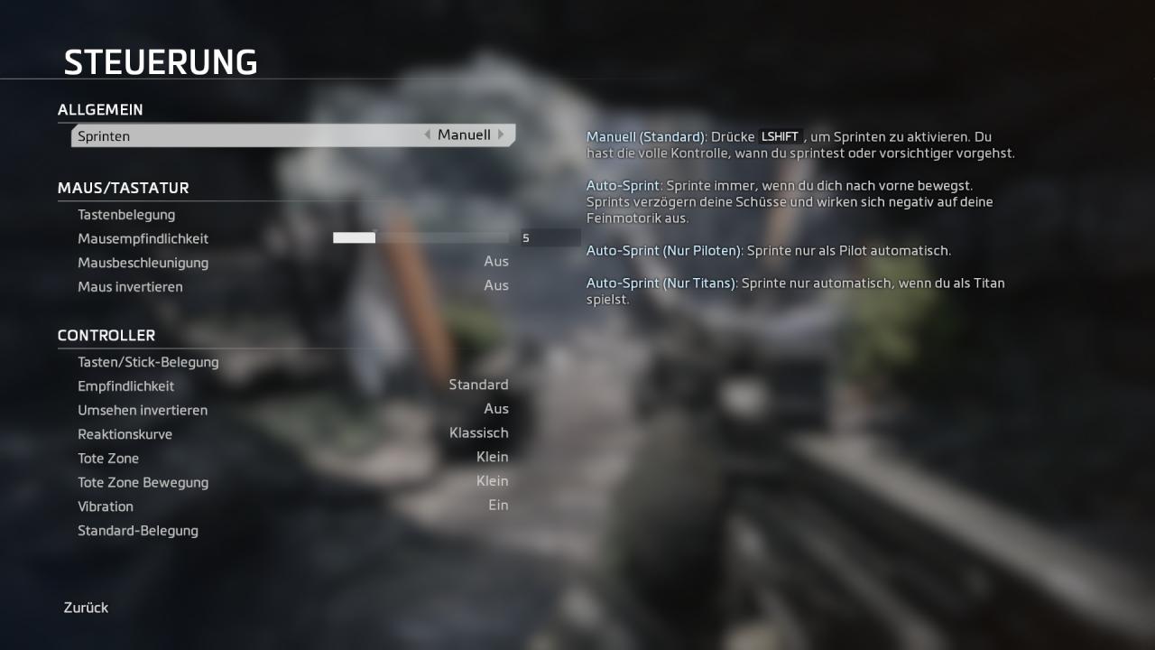 Titanfall 2 - Menüs - Steuerung