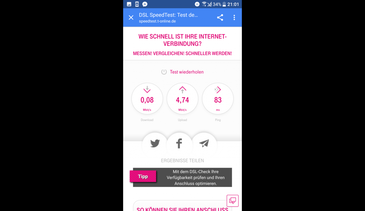 Download im Tunnel Pause Upload wieder im Freien