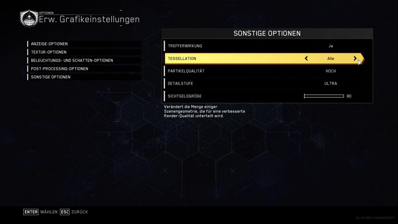 Call of Duty: Infinite Warfare - Menüs - Erweitert - Sonstiges