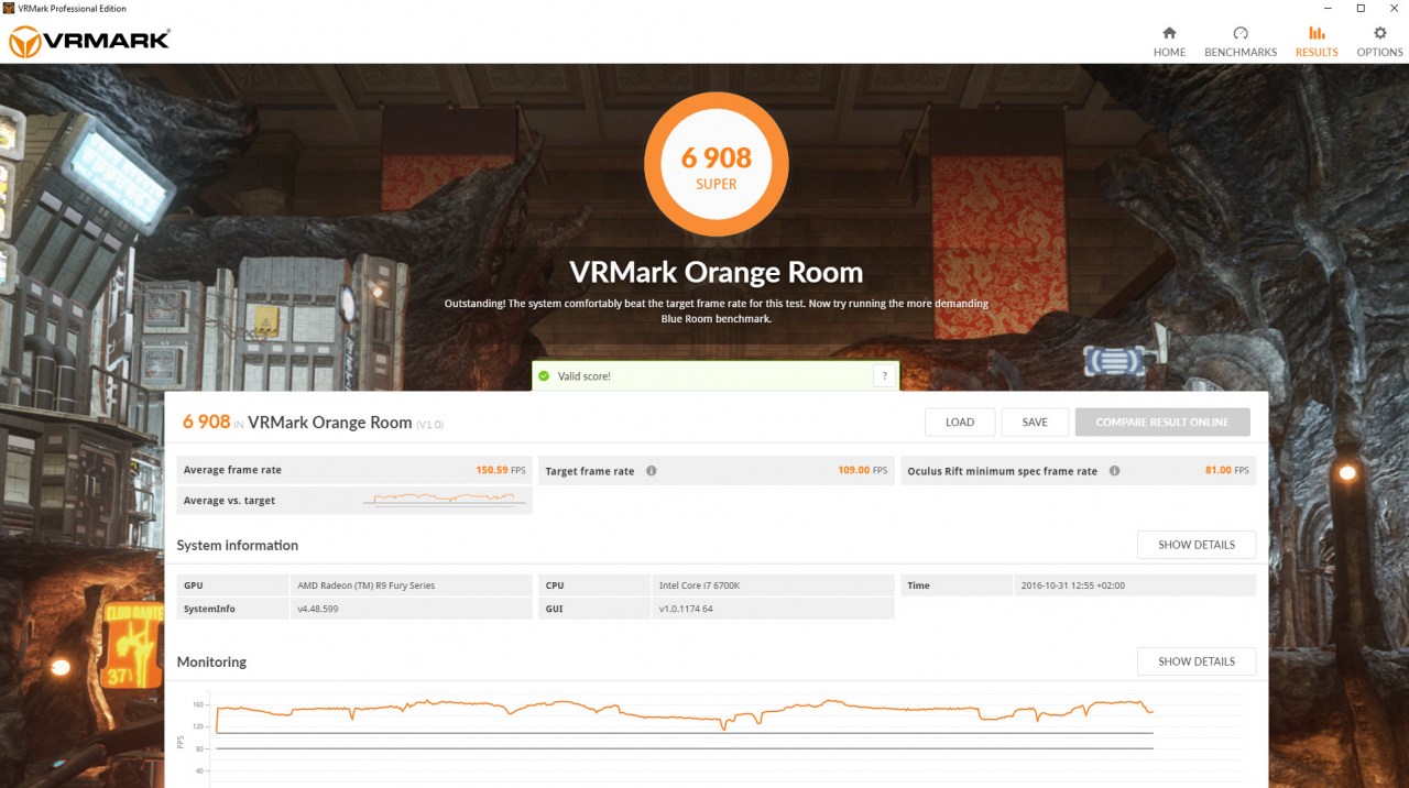 [03/11/2016] VRMark: Ergebnisübersicht aus der Advanced Edition