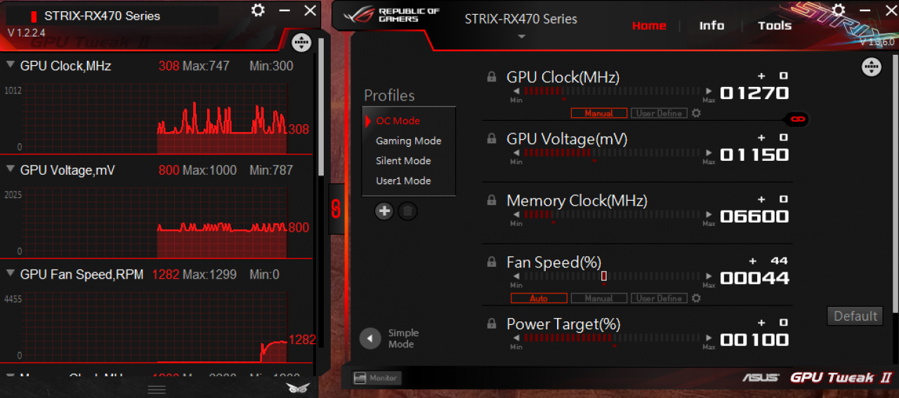 [15/11/2016] GPU Tweak II: Asus liefert Strix-Grafikkarten zwar nur mit einem BIOS aus, bietet jedoch drei Betriebsmodi im hauseigenen Tool GPU Tweak II: 
