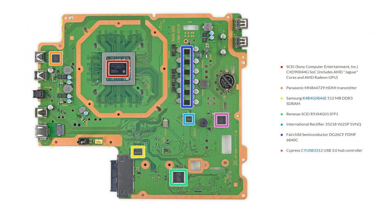 Mainboard der PS4 Pro (Vorderseite)