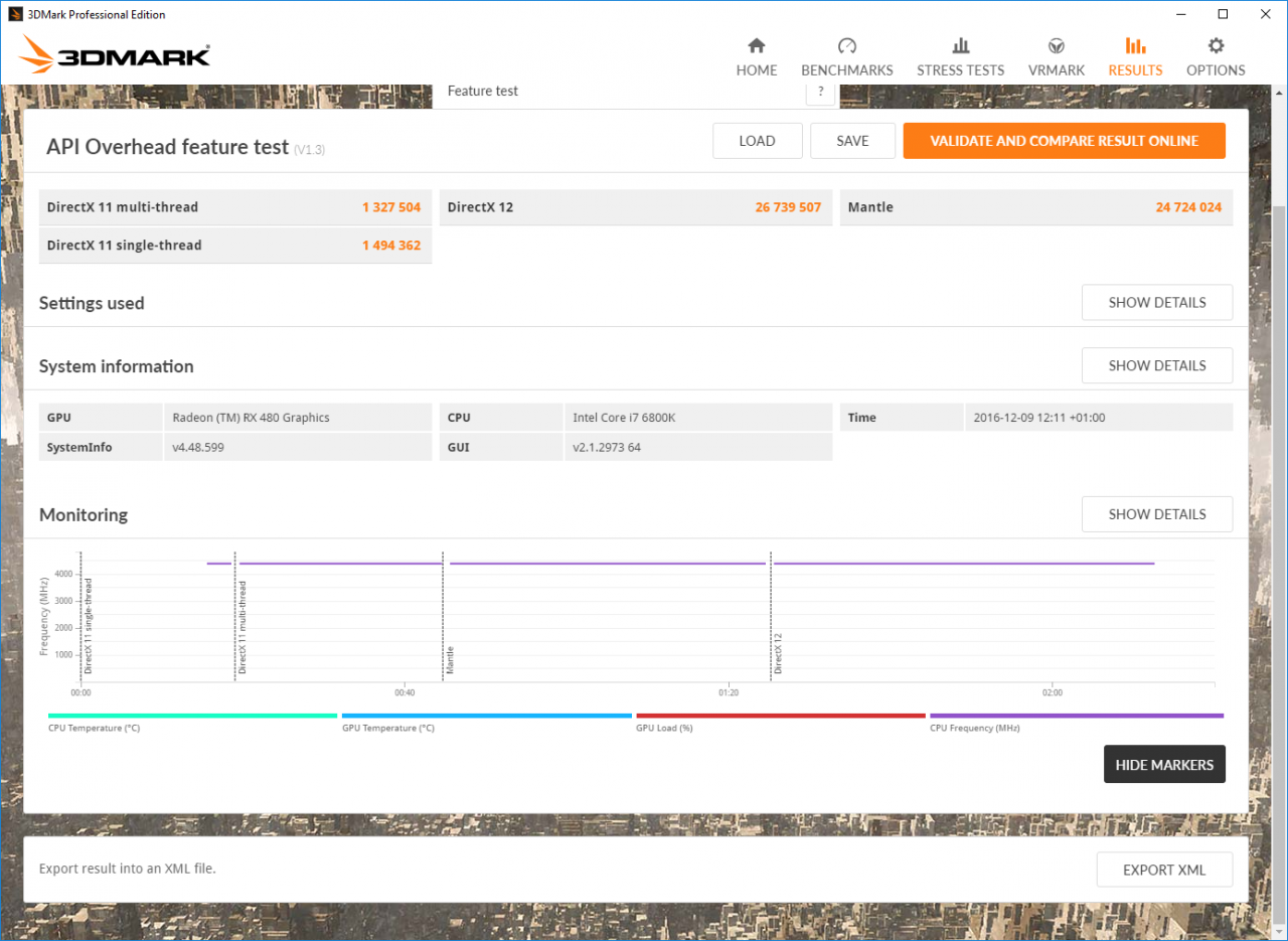 3DMark Overhead feature test RSC 16.11.5