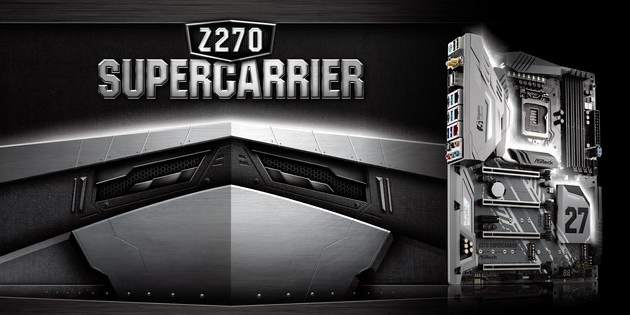 [08/01/2017] Das absolute Flaggschiff von Asrock ist der Z270 Supercarrier mit 5-Gbit-LAN, Vierfach-SLI und -Crossfire sowie drei M.2-Slots mit 4 PCIe-Lanes.