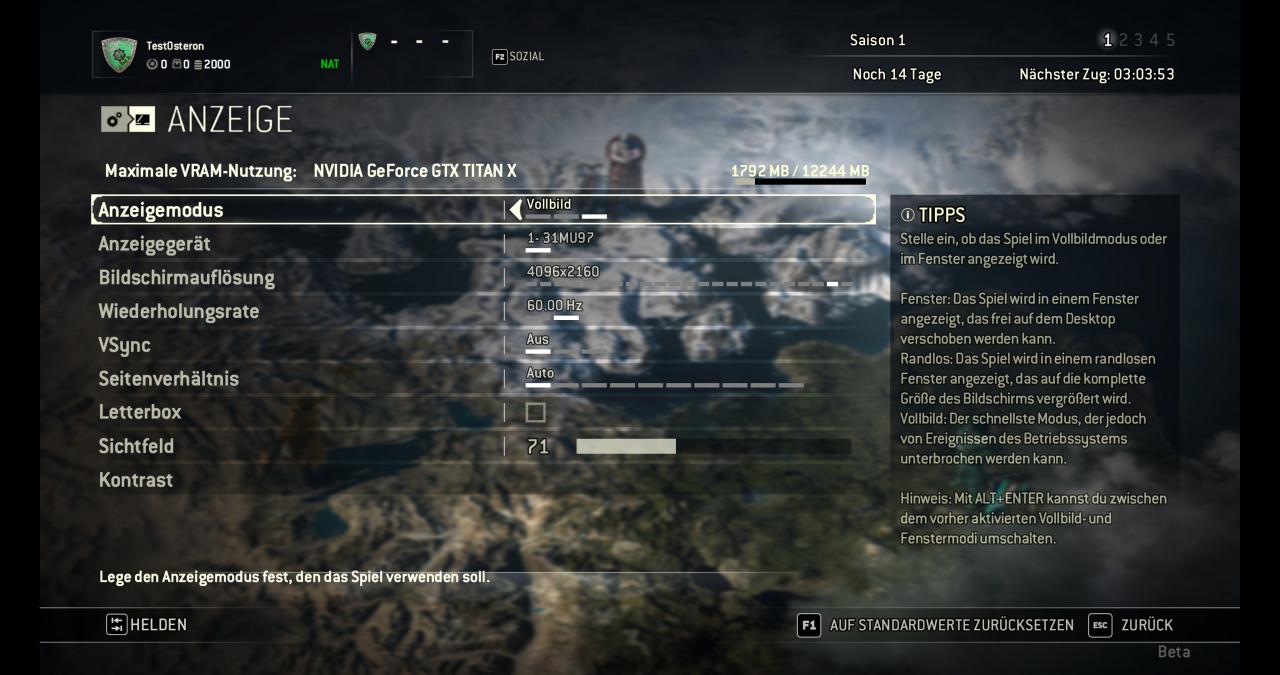 [27/01/2017] For Honor Closed Beta: DCI-4K maxed & downsampled - Grafikmenü