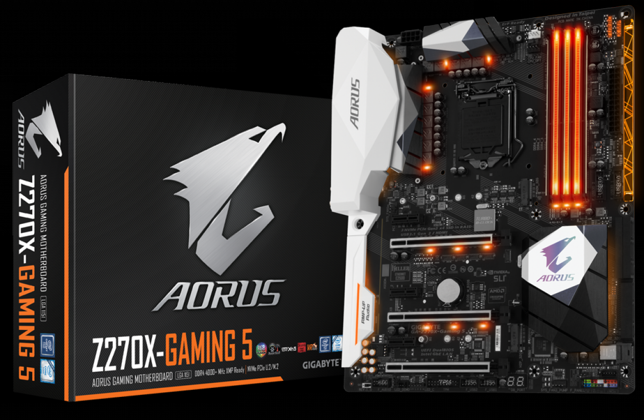 [08/01/2017] Mit dem neuen Aorus Z270X-Gaming-Lineup setzt Gigabyte vor allem auf schnelle Übertragungsraten über M.2, U.2 und das NVMe-Protokoll. (1)