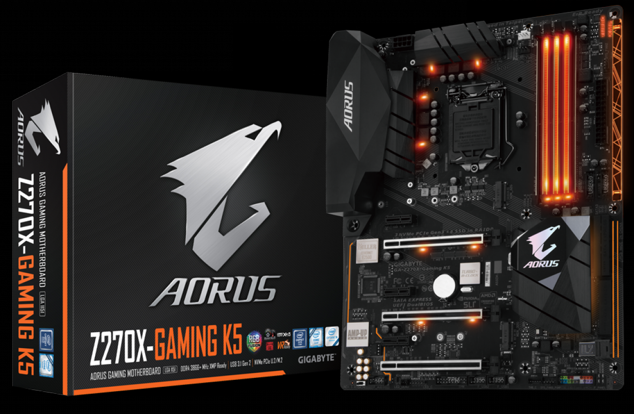 [08/01/2017] Mit dem neuen Aorus Z270X-Gaming-Lineup setzt Gigabyte vor allem auf schnelle Übertragungsraten über M.2, U.2 und das NVMe-Protokoll. (4)