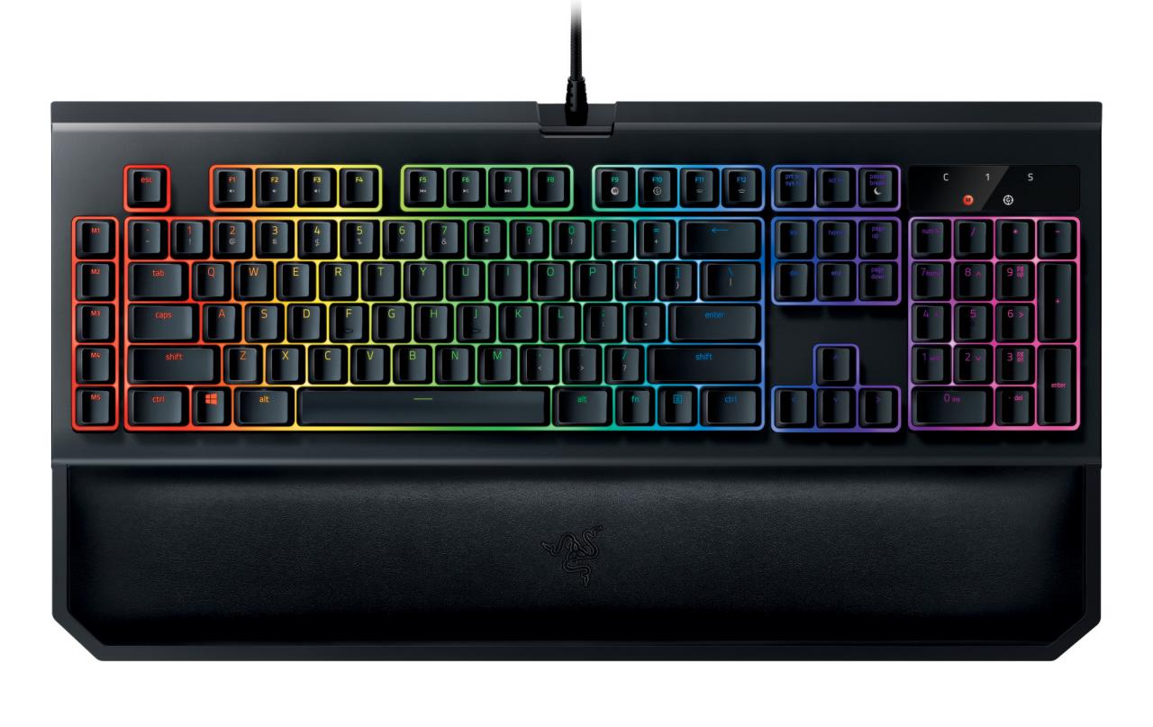 [29/01/2017] Die Razer BlackWidow Chroma V2 verfügt neuerdings über eine Handballenauflage und leise Yellow-Switches. (2)
