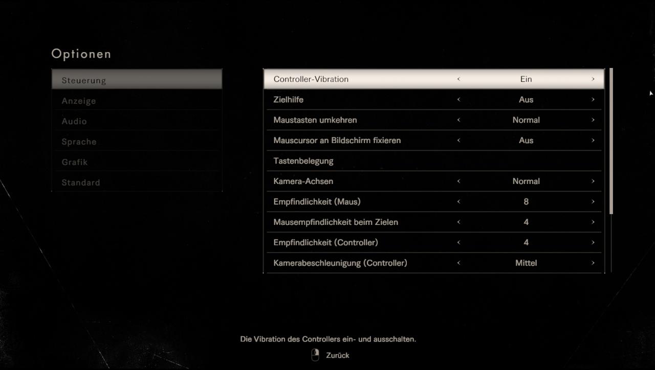 Resident Evil 7 - Optionsmenü - Steuerung (1)