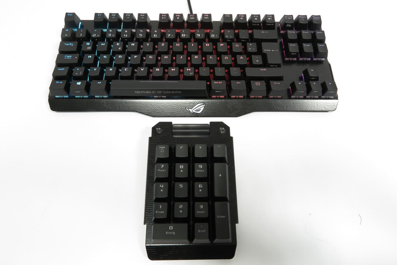[12/01/2017] Asus ROG Claymore: Bunter Lichtspieler mit modularem Nummernblock im Test (5)