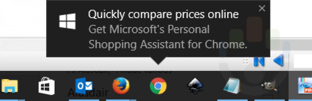 [23/01/2017] Windows 10: Microsoft bewirbt Erweiterung für Google Chrome in der Taskleiste