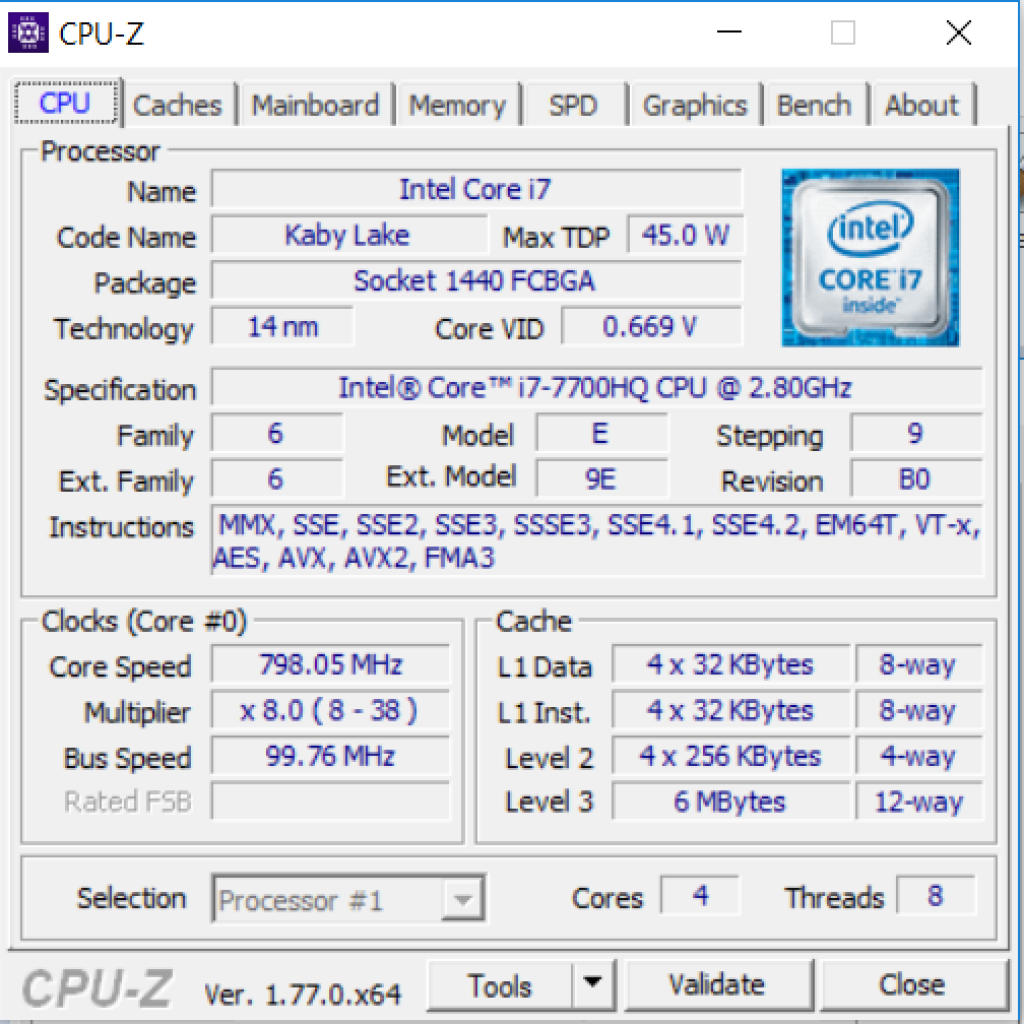 [04/01/2017] Intel Core i7-7700HQ