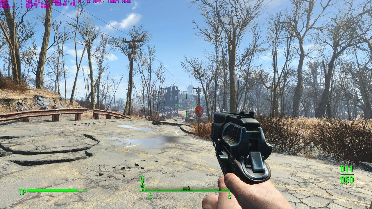 [07/02/2017] Fallout 4: Die Benchmarkszene mit den High(er)-res Texturen - wie Sie sehen, sehen Sie beinahe nichts.