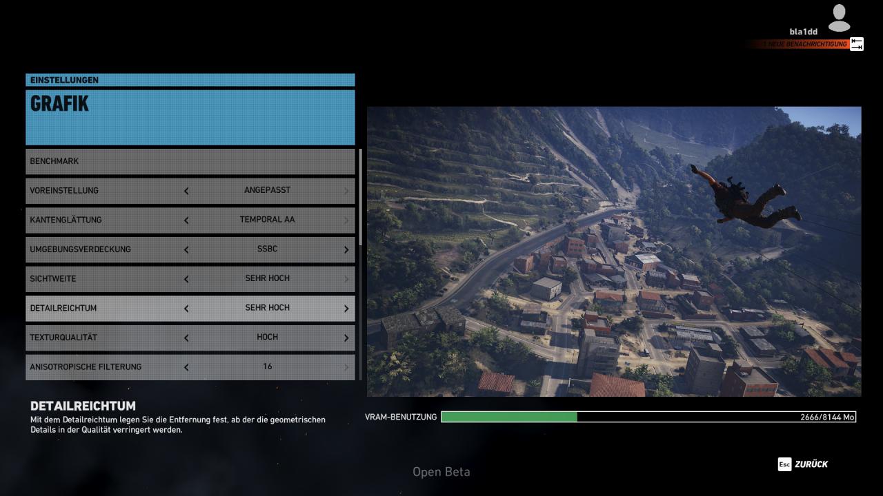Ghost Recon Wildlands Open Beta - Menü - Grafik (1)