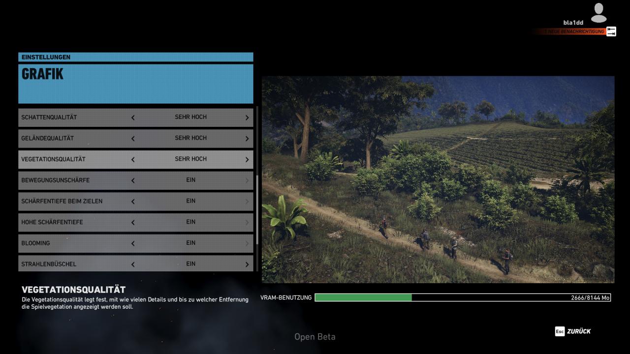 Ghost Recon Wildlands Open Beta - Menü - Grafik (3)