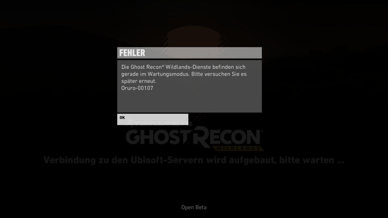 [23/02/2017] Ghost Recon Wildlands Open Beta: Der Grund für schleppendes Vorankommen der Benchmarks: Wartungsarbeiten
