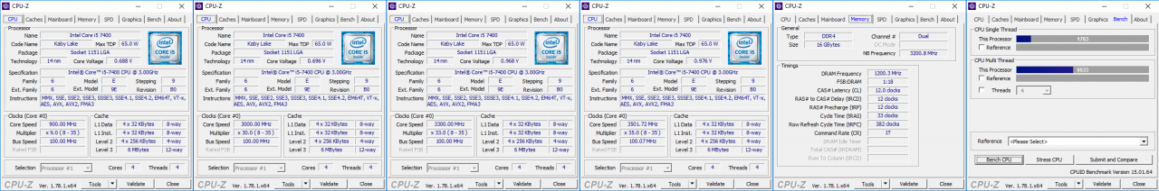 [03/02/2017] Intel Core i5 7400 CPUz