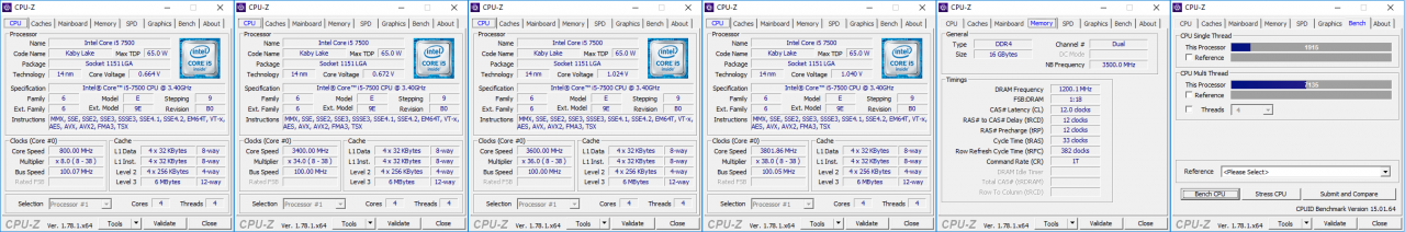 [03/02/2017] Intel Core i5 7500 CPUz