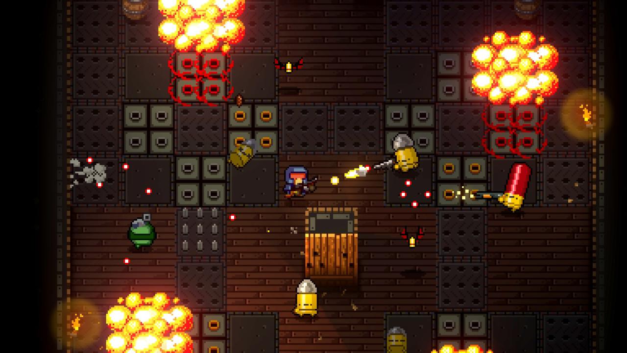[06/03/2017] Enter the Gungeon: Ein Dungeon-Crwaler mit Schießeisen bei dem man Tische für Deckung umerfen muss und sich zu zweit durch bewaffnete Schergen ballern muss. Laser, Raketen und Kanonenkugeln liefern dafür ein passendes Arsenal. (lokal: 2)