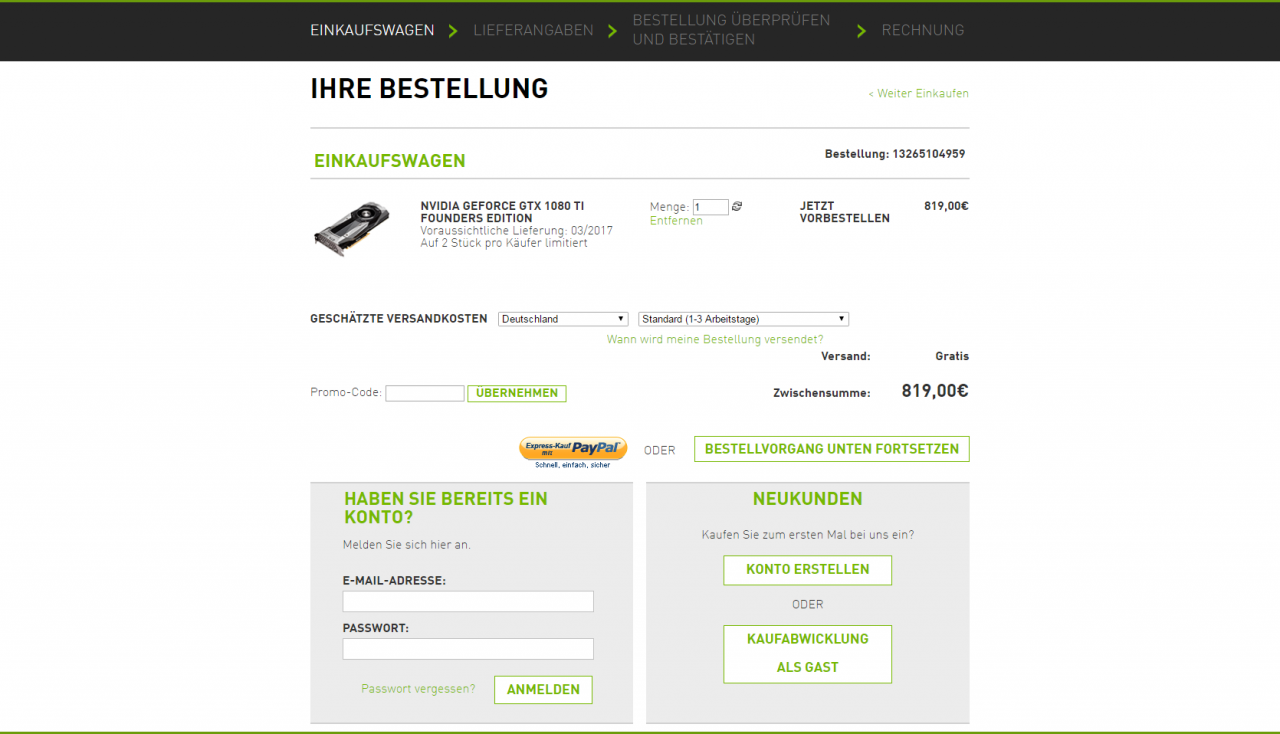 [03/03/2017] Geforce GTX 1080 Ti Bestellung