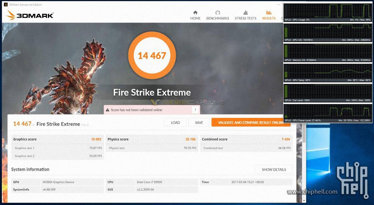 [06/03/2017] NVIDIA GTX 1080 Ti Fire Strike Extreme OC