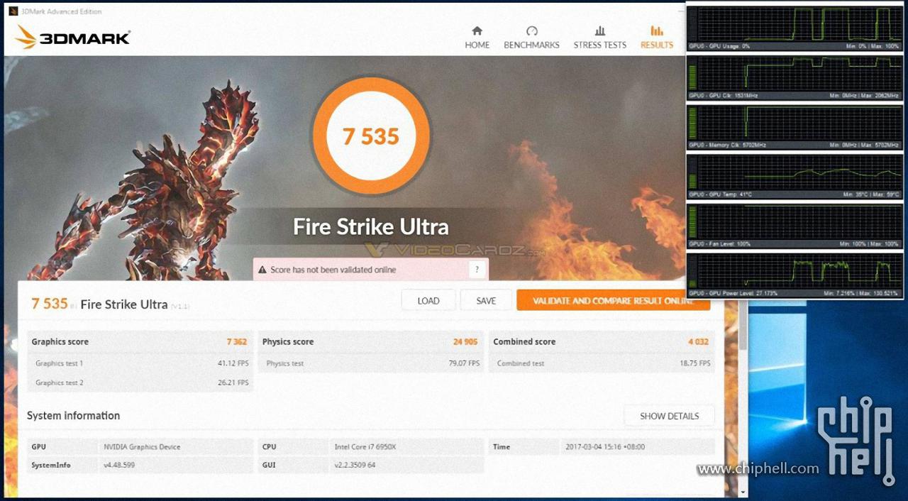 [06/03/2017] NVIDIA GTX 1080 Ti Fire Strike Ultra OC