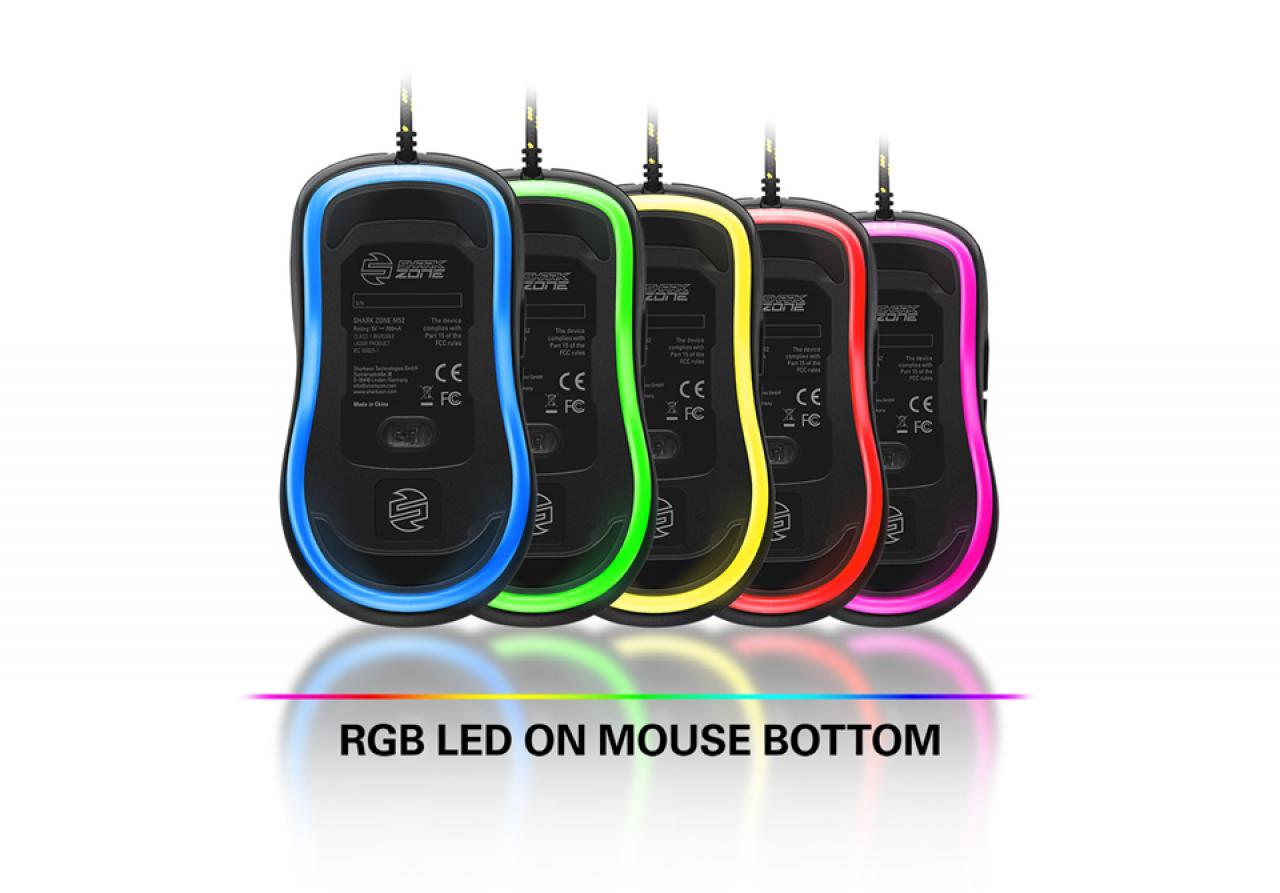 [20/03/2017] Sharkoon: Neue Shark Zone M52 Gaming Laser Mouse mit beleuchteter Unterseite