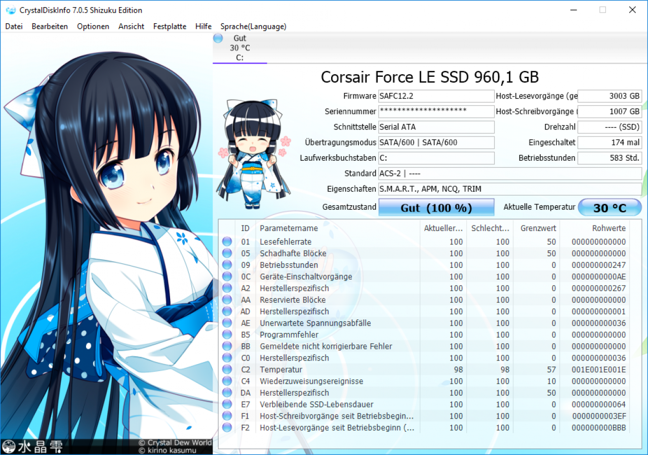 [23/03/2017] SSD Crystal Disk Info