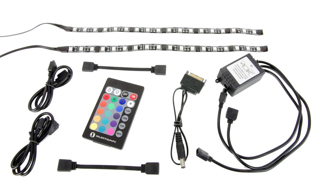 [12/03/2017] Die PC-Beleuchtung Aurora II Remote RGB-302 von SilentiumPC lässt sich nachträglich im Gehäuse befestigen und per Fernbedienung konfigurieren. (2)