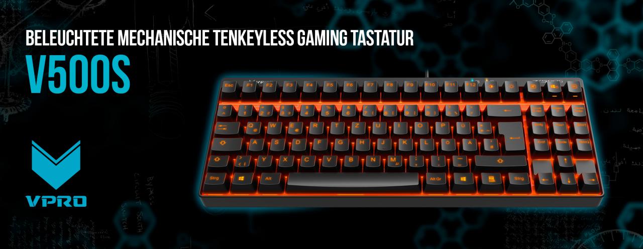 [30/03/2017] VPRO V500S: Günstige Tenkeyless-Tastatur mit Beleuchtung