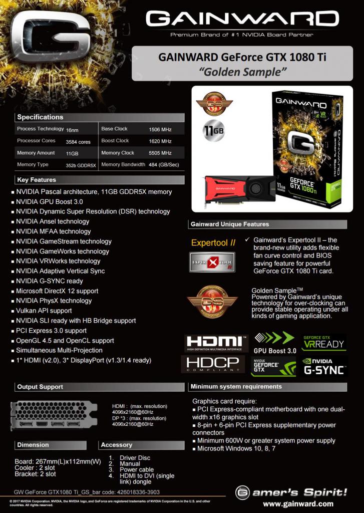 [11/04/2017] Geforce GTX 1080 Ti: Gainward mit Golden Sample (1)