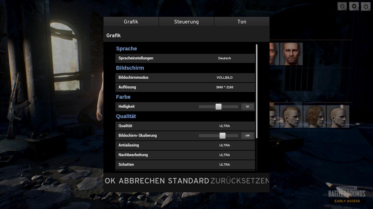 Playerunknown's Battlegrounds - Menü - Grafik (1)