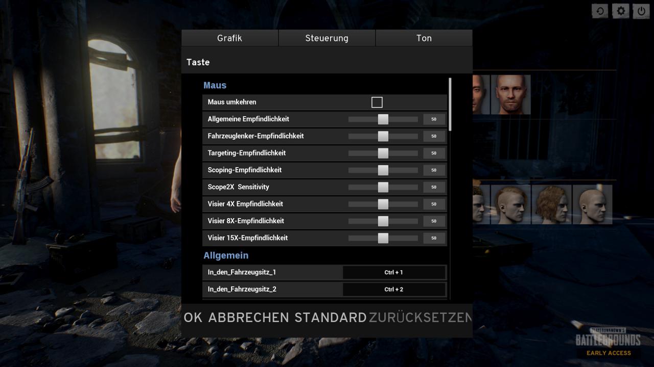 Playerunknown's Battlegrounds - Menü - Steuerung (1)