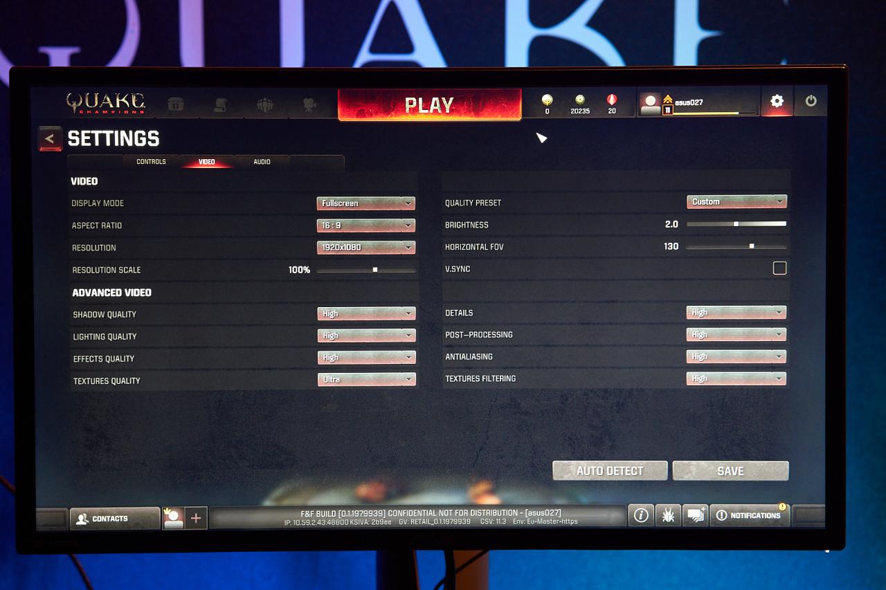 [03/04/2017] Quake Champions angespielt: Grafikmenü (1)