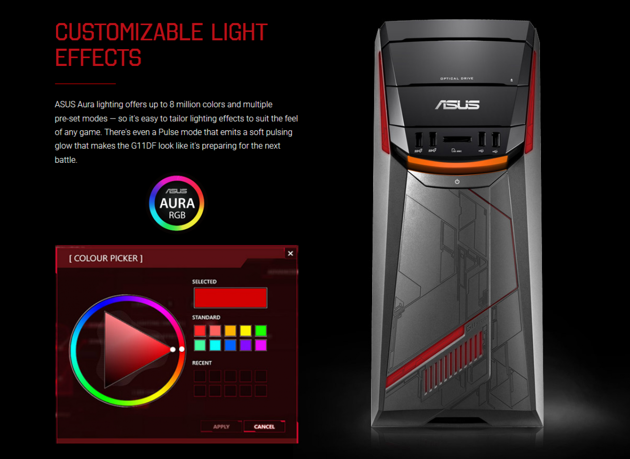 [01/06/2017] Asus G11DF:Komplett-PC mit Ryzen-Prozessor von AMD (1)