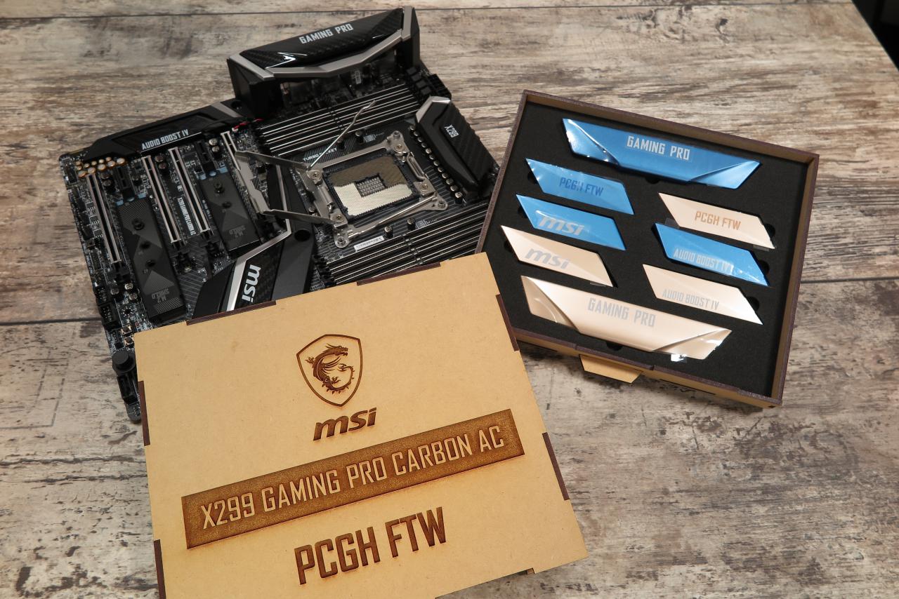 [19/06/2017] Basin Falls: LGA-2066-Mainboards für Skylake X und Kaby Lake X - in der PCGH-Edition. Reviewer bekommen zu ihrem MSI-X299-Gaming-Pro-Carbon einen Satz Spezial-Zierblenden mitgeliefert.