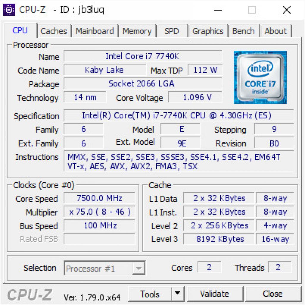 [08/06/2017] Kaby Lake X: Core i7-7740K erreicht 7,5 GHz
