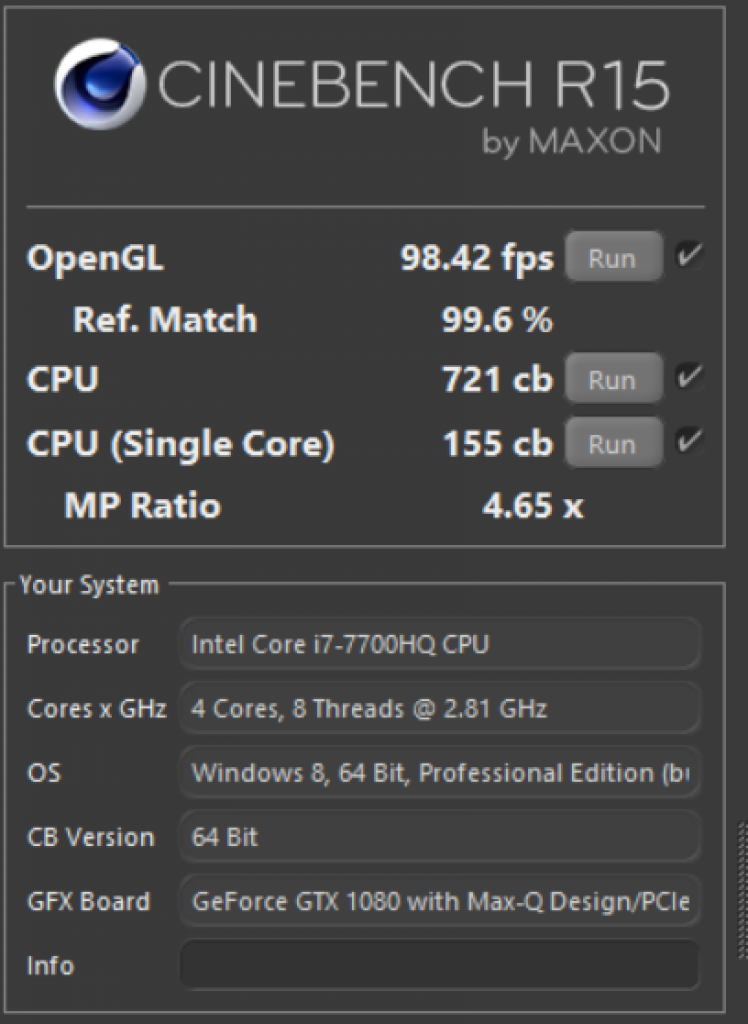 [27/06/2017] Cinebench R15: Asus ROG Zephyrus GX501