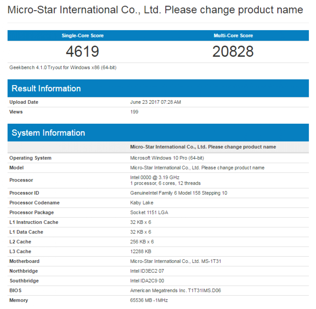 [25/06/2017] Intel Coffee Lake: Sockel 1151 in zwei Datenbank-Einträgen bestätigt (2)