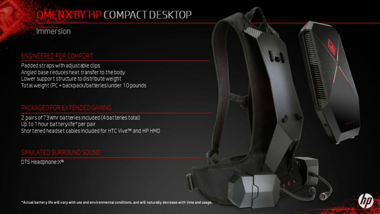 [06/06/2017] VR-Rucksack-Modul des HP Omen X Compact Desktop